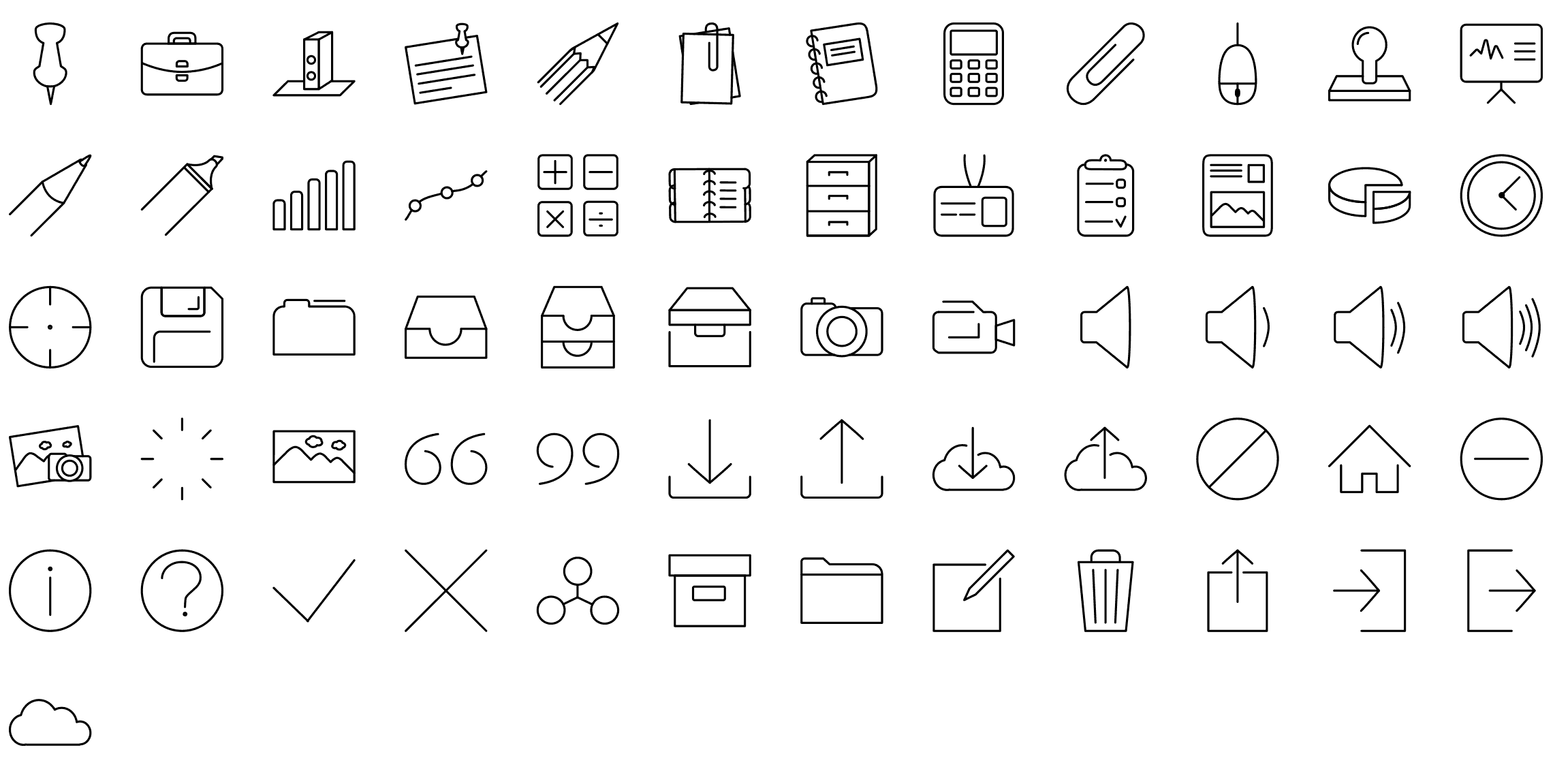 2280x1151 Vector Line Icons Set Png Sketch