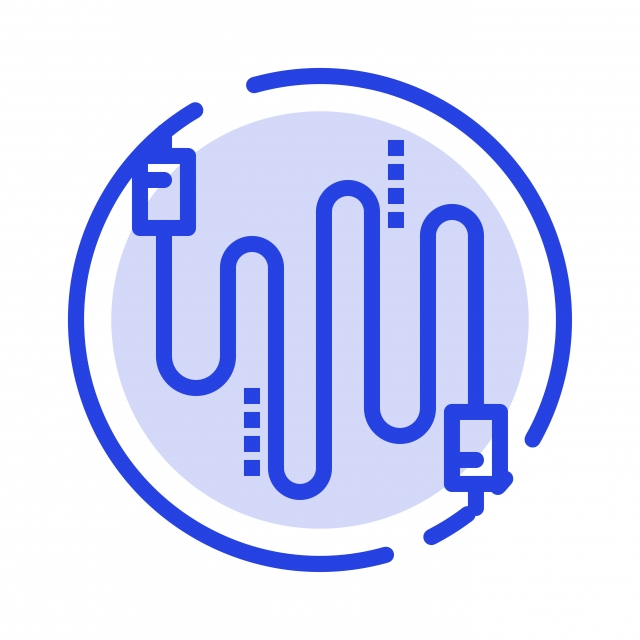 640x640 Audio Cable Cables Communication Blue Dotted Line Line Icon