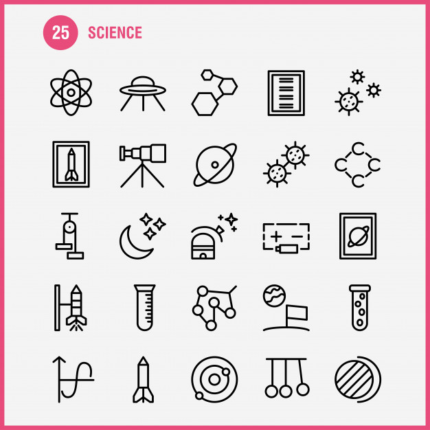626x626 Science Line Icon Set Vector Premium Download