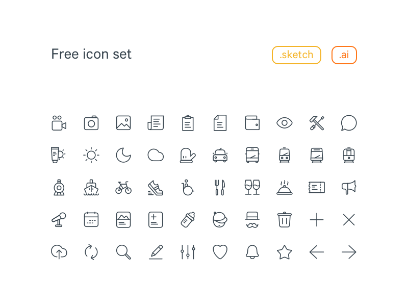 800x600 Free Line Icon Set