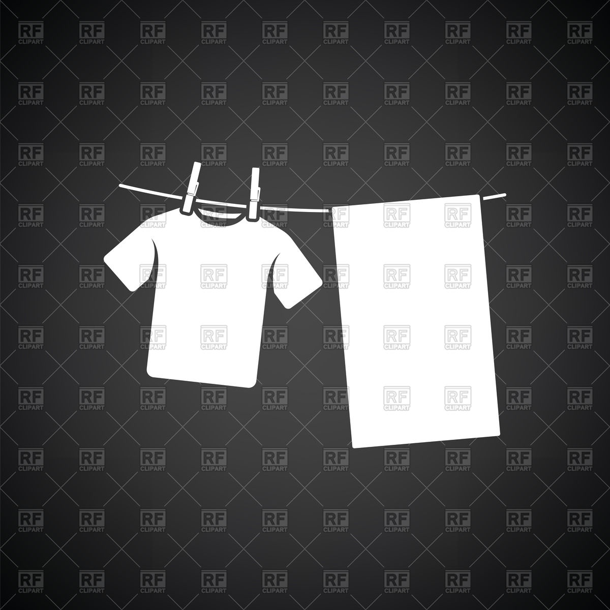 1200x1200 Drying Linen Icon On Black Background
