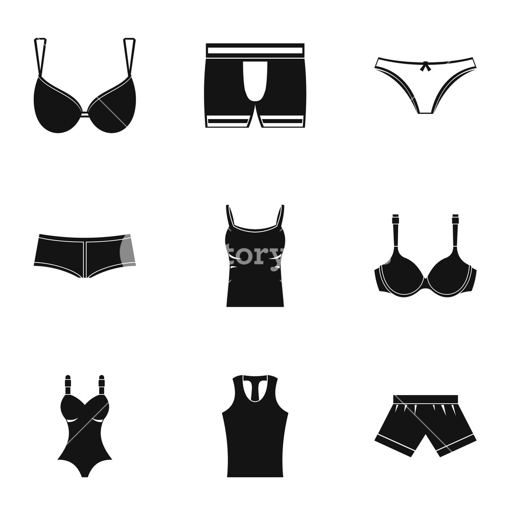 1000x1000 Female Linen Icon Set Simple Style Set Of Female Linen Icons