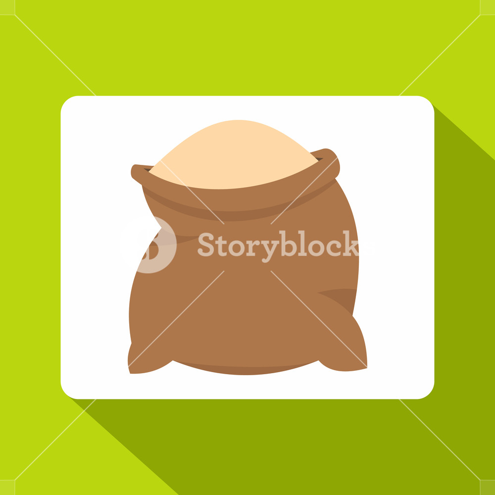 1000x1000 Linen Sack Full Of Flour Icon Flat Illustration Of Linen Sack