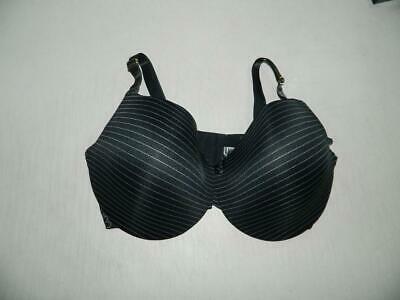 400x300 Ashley Graham Women's Black Striped Lingerie Icon Bra Nwt Size