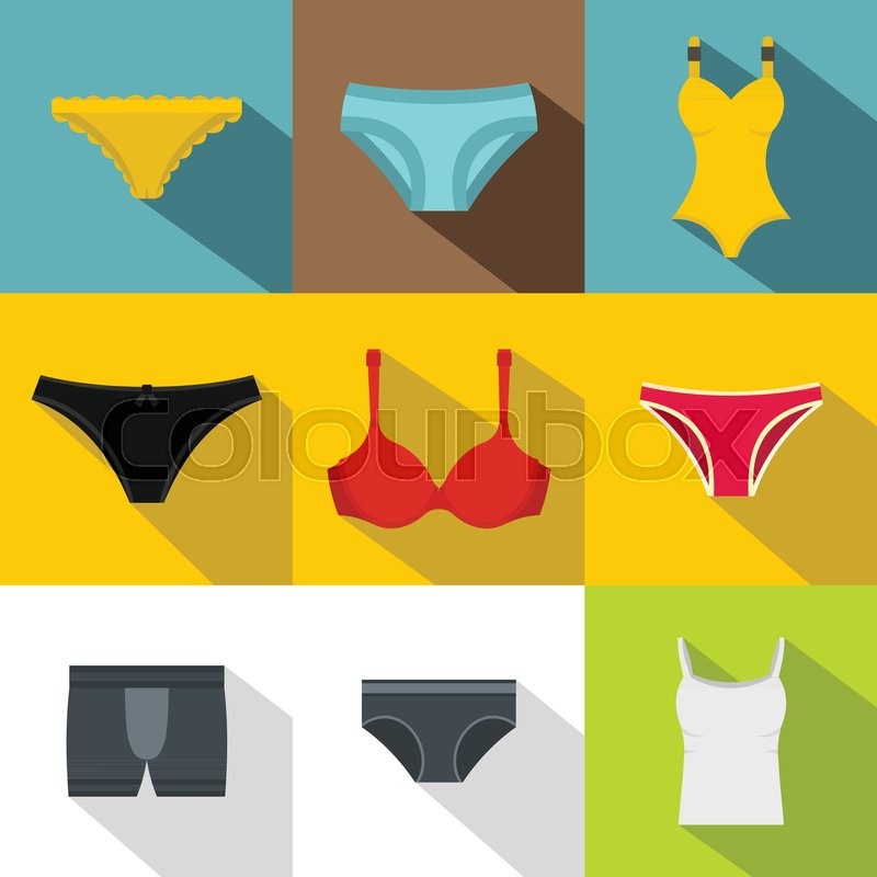 800x800 Lingerie Icon Set Flat Style Set Of Stock Vector Colourbox