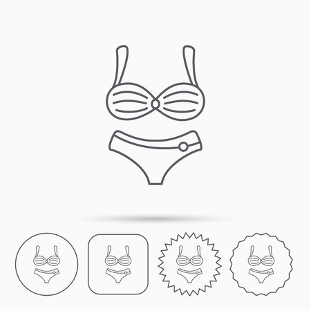 450x450 Lingerie Icon Women Underwear Sign Linear Circle, Square
