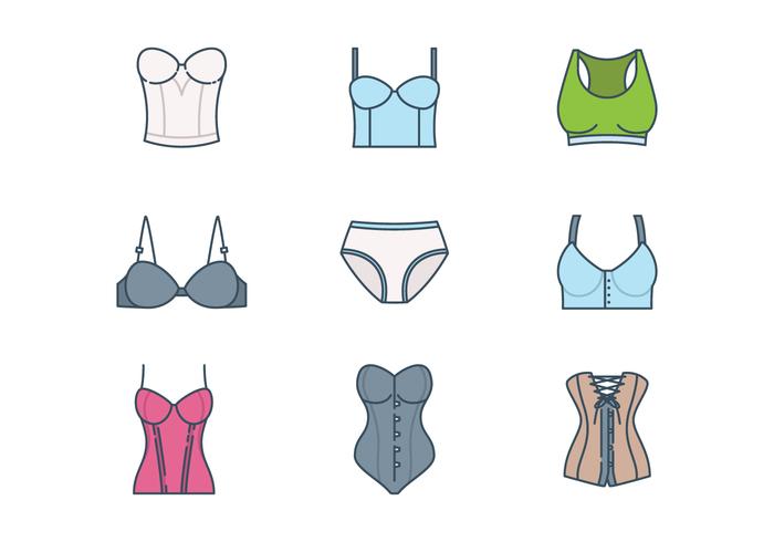 700x490 Woman Underwear Icon Set