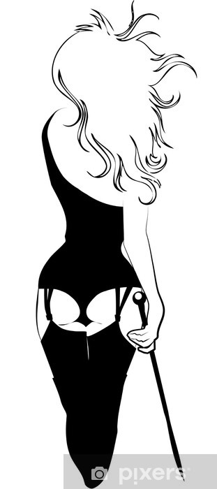 311x700 Beautiful Tattoo Woman In Lingerie, Silhouette Logo, Icon Sticker