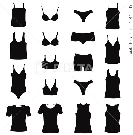 445x450 Female Fashion Underwear Cloth Lingerie Icon Set