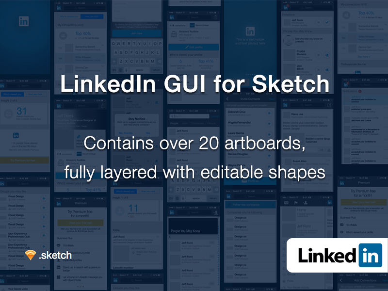 800x600 Linkedin Gui For Sketch