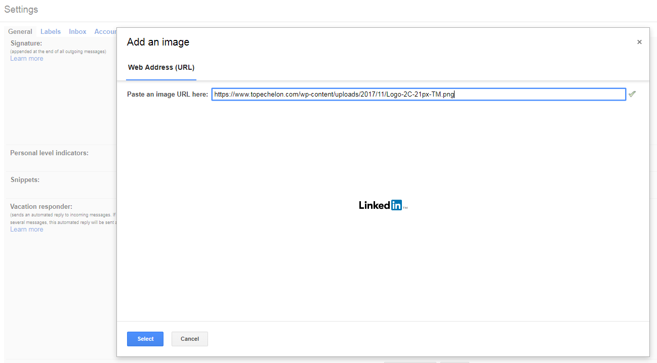 how to add linkedin to an email signature in outlook