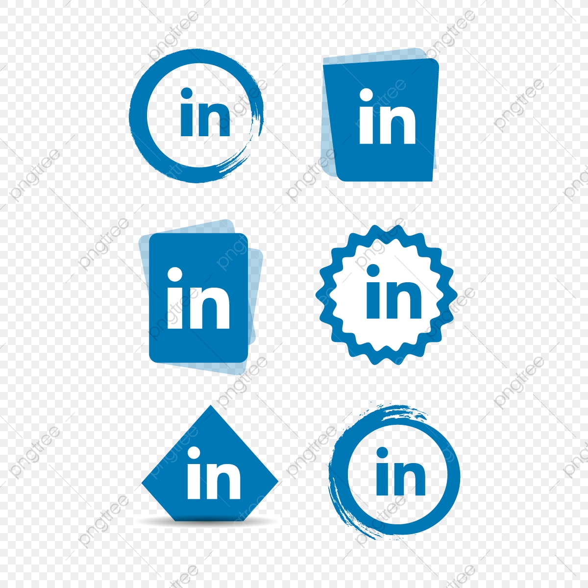 1200x1200 Linkedin Linked N Logo Collection Set Social Media Vector