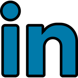 256x256 Linkedn Of Colored Outline Style