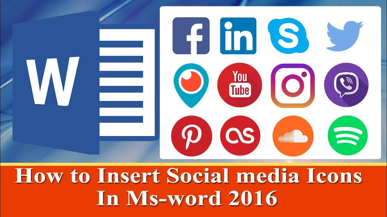 1280x720 How To Insert Social Media Icons In Resume Ms Word Tutorials