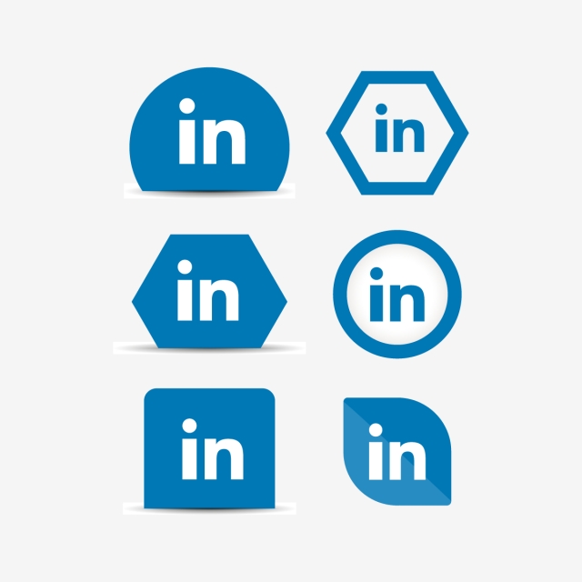 640x640 Linkedin Linked N Logo Collection Set Social Media Vector