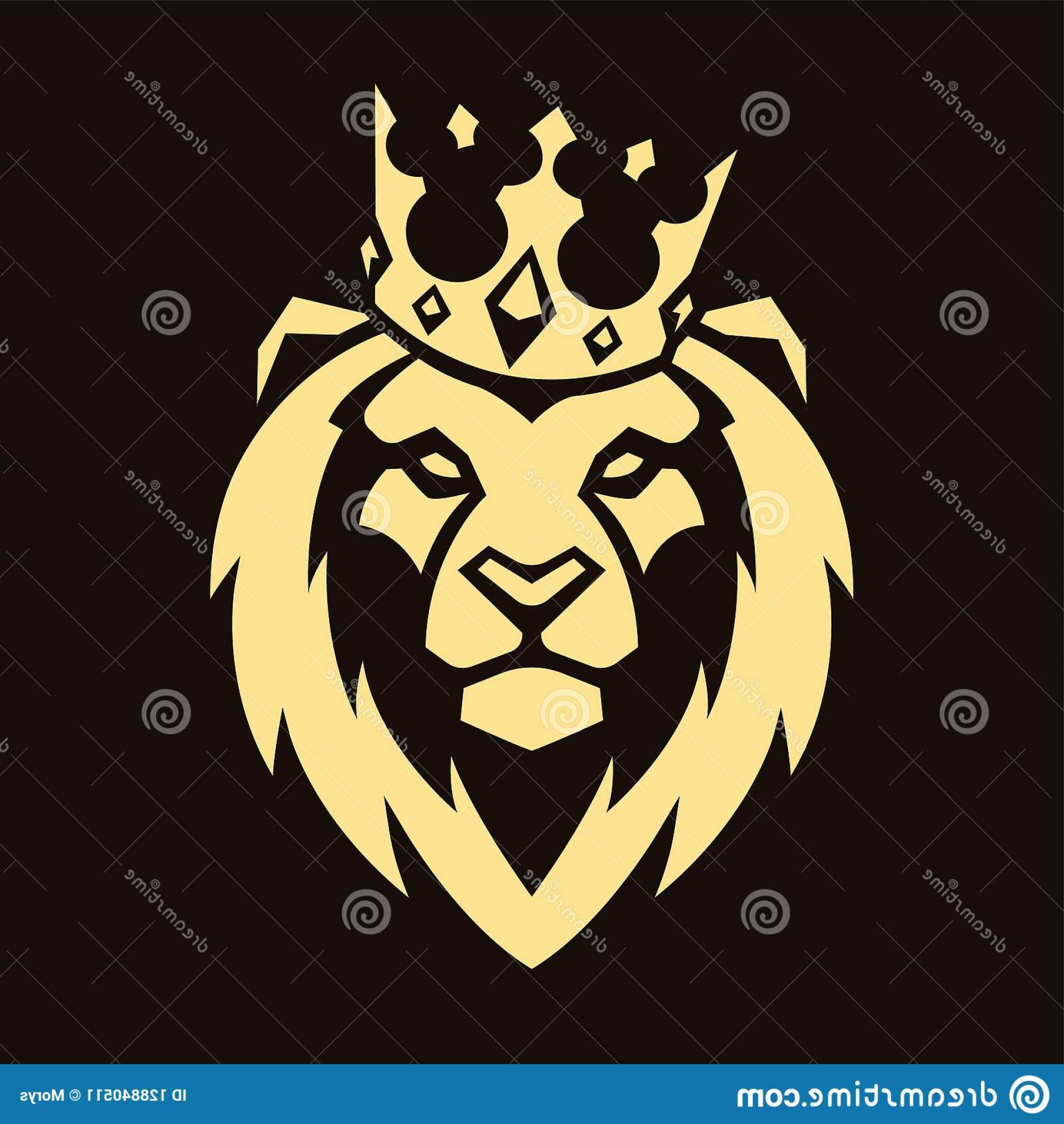 1920x2028 Lion Crown Vector Mascot Looking Danger Head Icon Logo Template