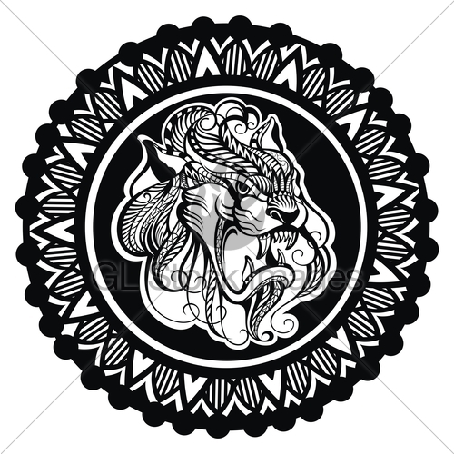 500x500 Lion Head Icon Gl Stock Images