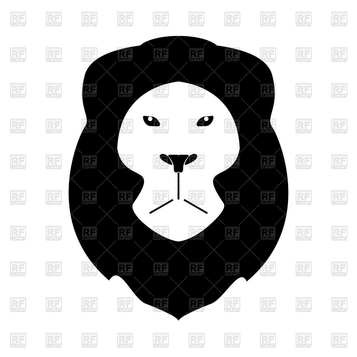 1200x1200 Lion Head Black Color Icon Vector Image Of Plants And Animals