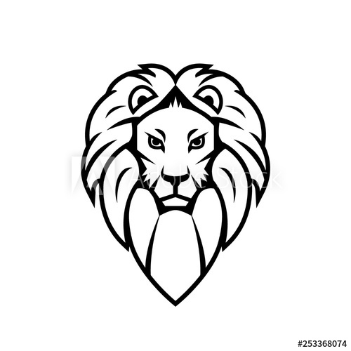 500x500 Lion Head Icon Isolated On A White Background