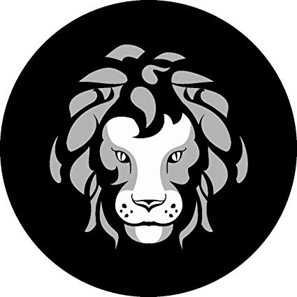 425x425 Majestic Black And White Lion Head Icon Vinyl Decal