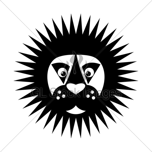 500x500 Black White Lion Head Icon Gl Stock Images