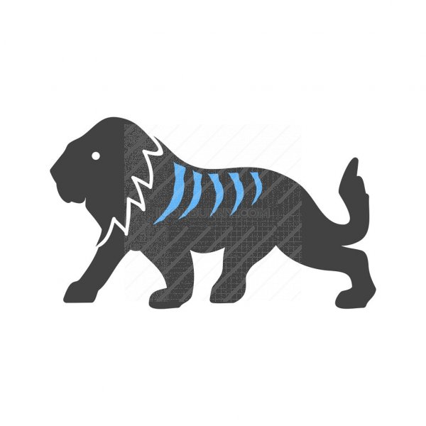 600x600 Lion Blue Black Icon