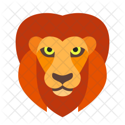 256x256 Lion Icon Of Flat Style