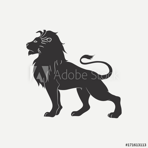 500x500 Lion Icon Logo Template Vector Illustration