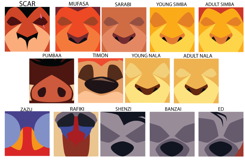 849x559 Minimalist Lion King Icons