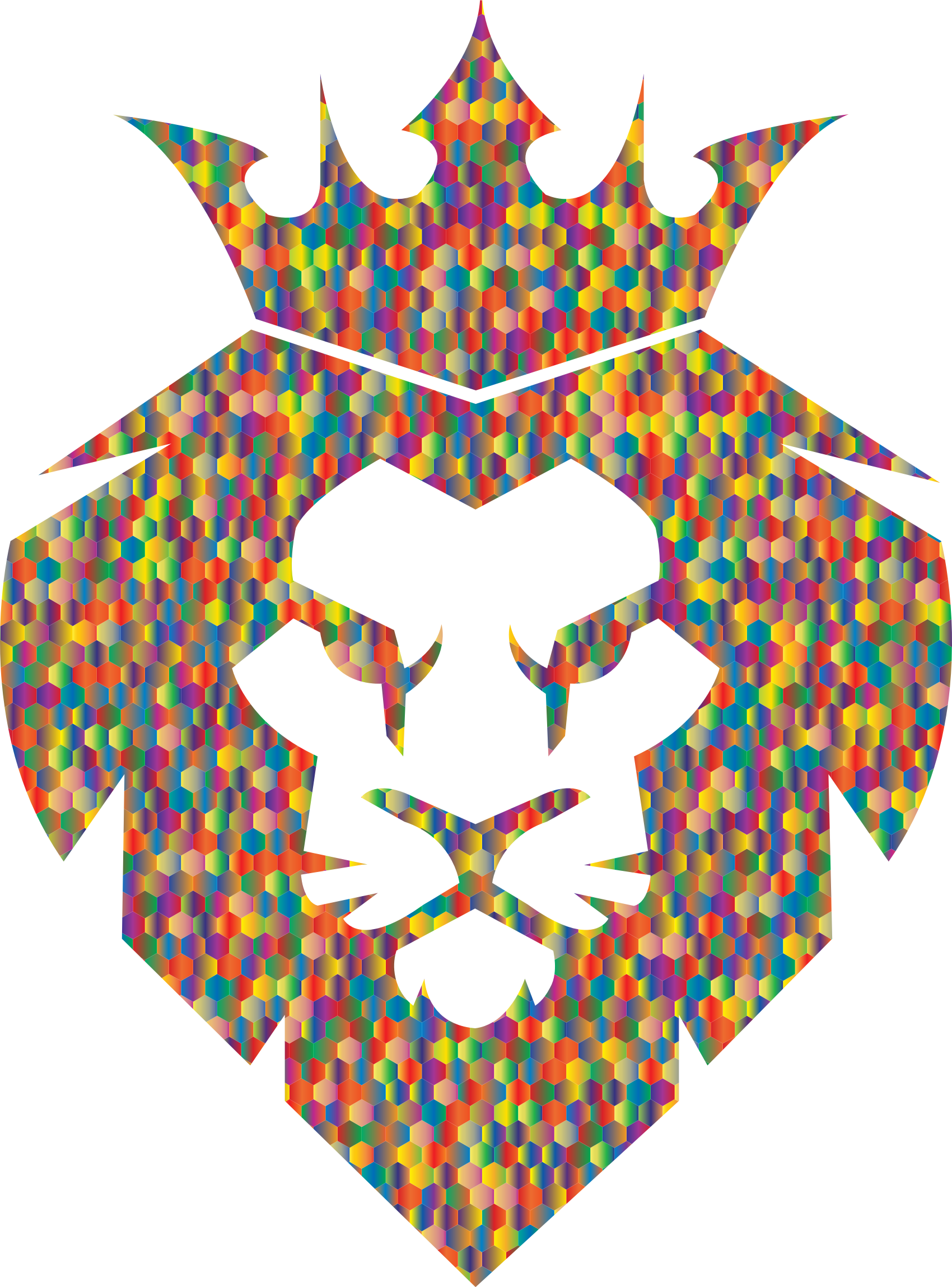1700x2298 Prismatic Hexagonal Mosaic Lion King Icons Png