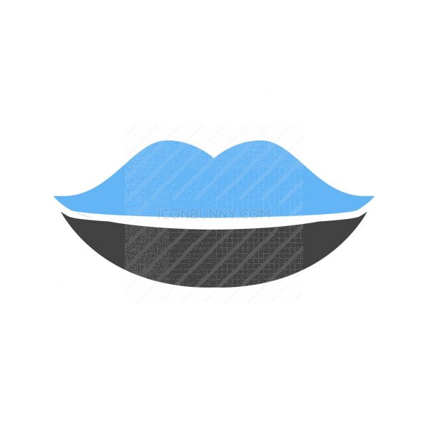 600x600 Lips Blue Black Icon