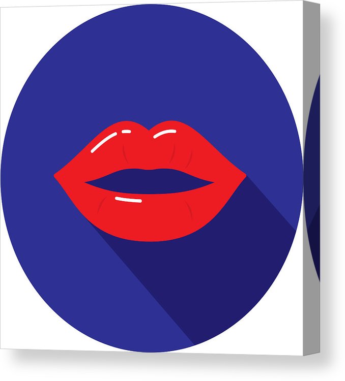 678x750 Lips Icon Flat Canvas Print Canvas Art