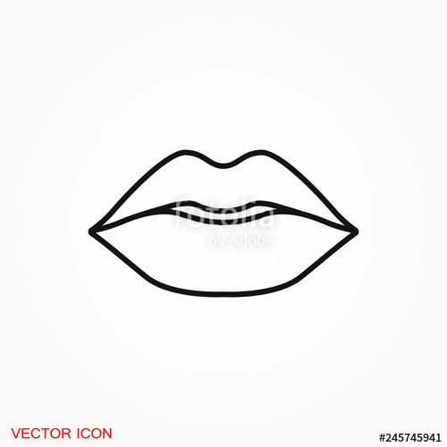 500x500 Lips Icon, Kiss Icon, Logo, Illustration, Vector Sign Symbol