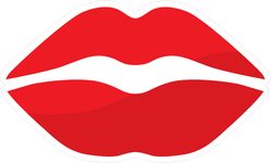 249x150 Simple Red Lips Icon Sticker
