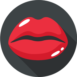 250x250 Female Red Lips Icon Sticker