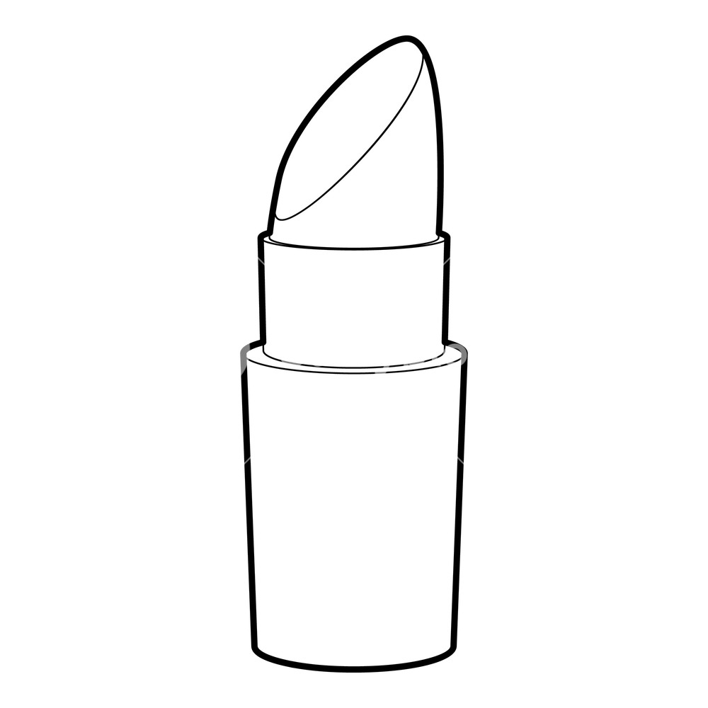 1000x1000 Lipstick Icon In Outline Style Isolated On White Vector
