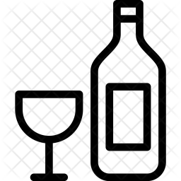 256x256 Drink, Liquor, Alcohol, Glass, Bottle Icon Of Line Style