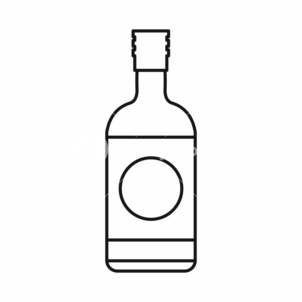 1000x1000 Japanese Liquor Sake Bottle Icon In Outline Style Isolated