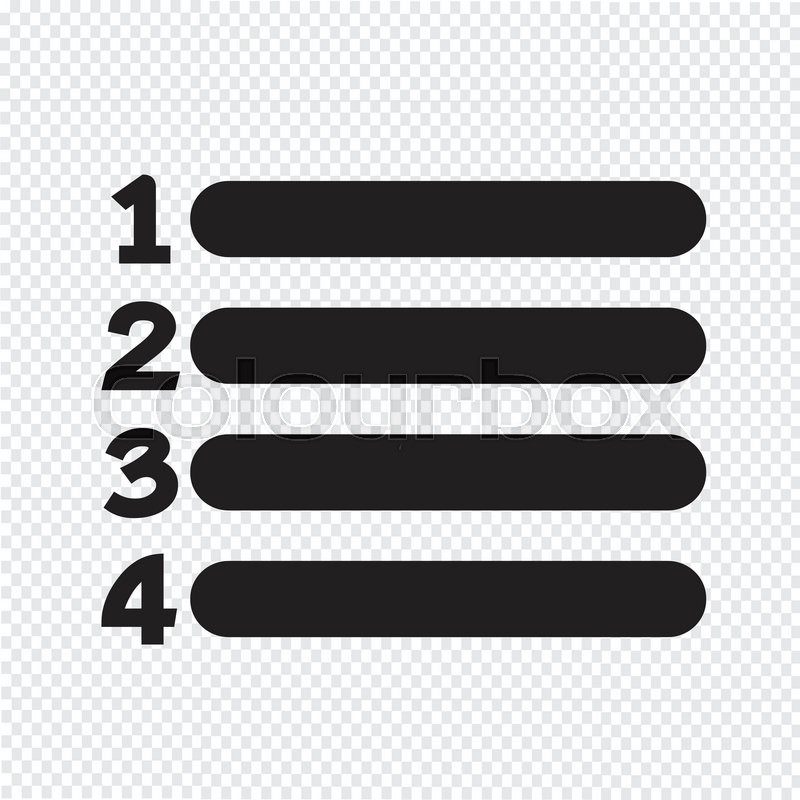 800x800 Number List Icon Sign Stock Vector Colourbox