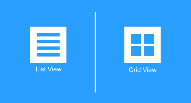 648x350 Mobile Ux Design List View And Grid View