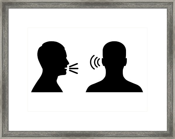 600x478 Listen And Speak Icon, Voice Or Sound Symbol Framed Print