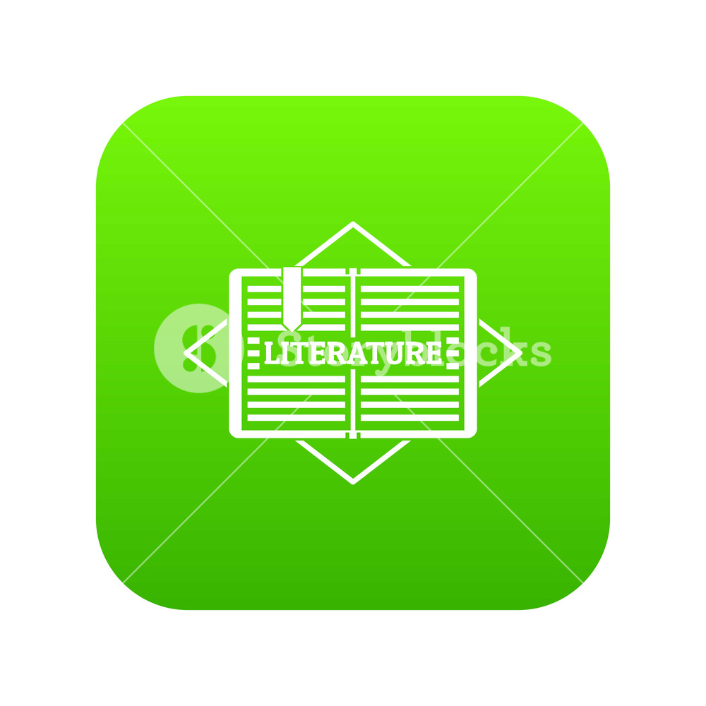 1000x1000 Literature Icon Green Isolated On White Background Royalty Free