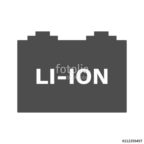 500x500 Li Ion Car Battery Icon Lithium Ion Symbol Vector Stock Image
