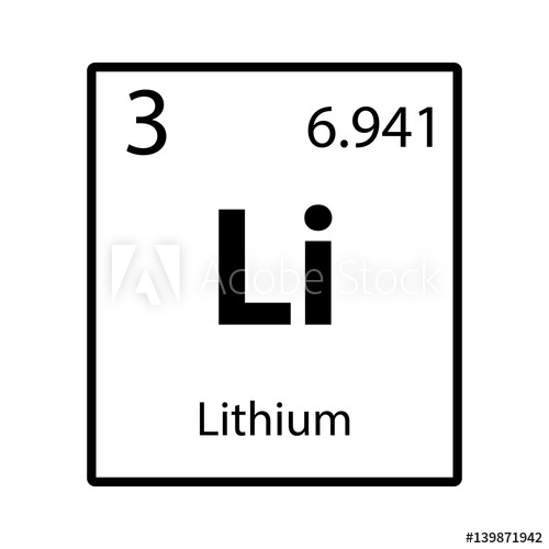 500x500 Lithium Periodic Table Element Icon On White Background Vector