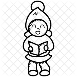 256x256 Little Girl Icon Of Doodle Style