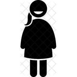256x256 Little Girl Icon Of Glyph Style