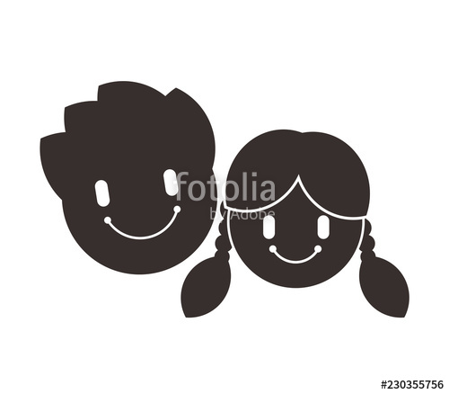 500x438 Child Icon Children Symbol, Little Boy And Girl Graphic Vector