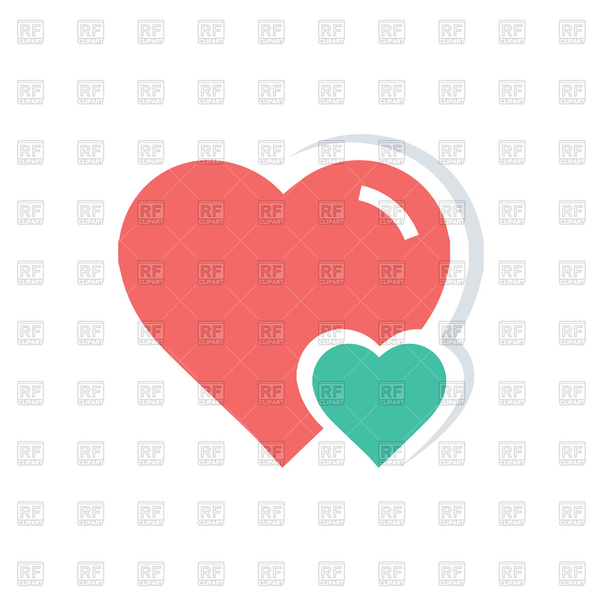 1200x1200 Big And Little Heart Icon Vector Image Of Icons And Emblems