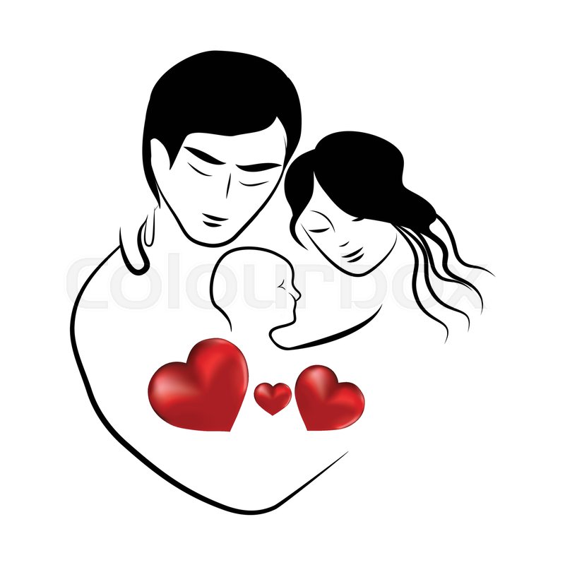 800x800 Family Heart Icon, Symbol Parents Stock Vector Colourbox