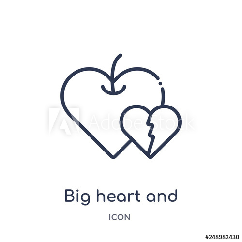 500x500 Big Heart And Little Heart Icon From Shapes Outline Collection